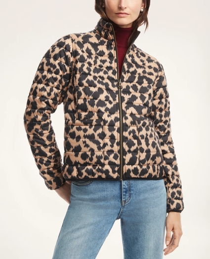 Reversible Water-Repellent Animal Print Puffer Jacket, image 1