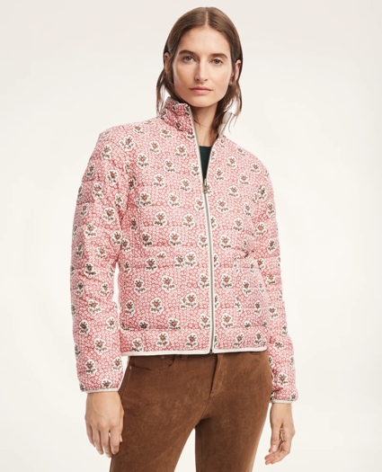Reversible Water-Repellent Floral Puffer Vest, image 1