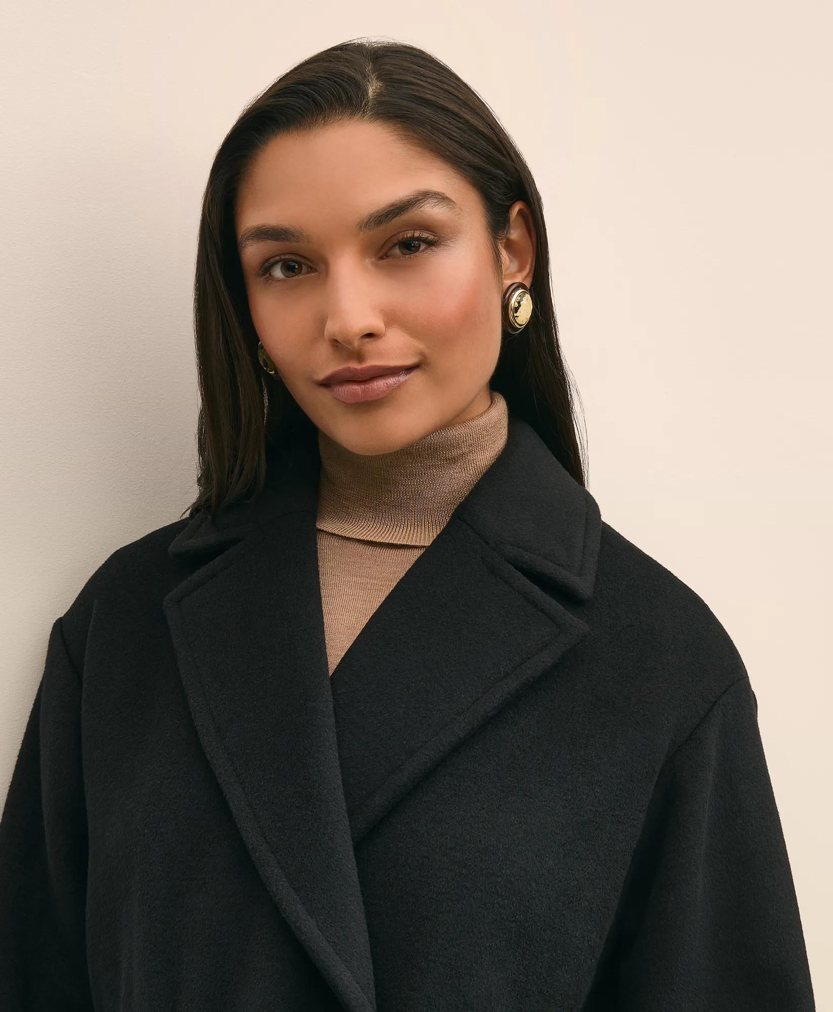 Wool Blend Double-Faced Drawcord Waist Coat secondary