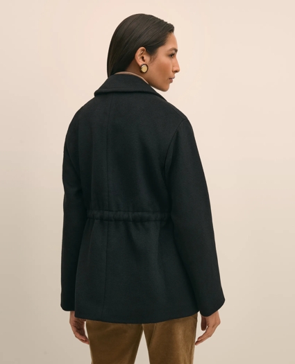 Wool Blend Double-Faced Drawcord Waist Coat, image 4