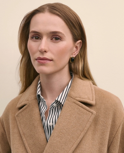Wool Blend Double-Faced Drawcord Waist Coat, image 3