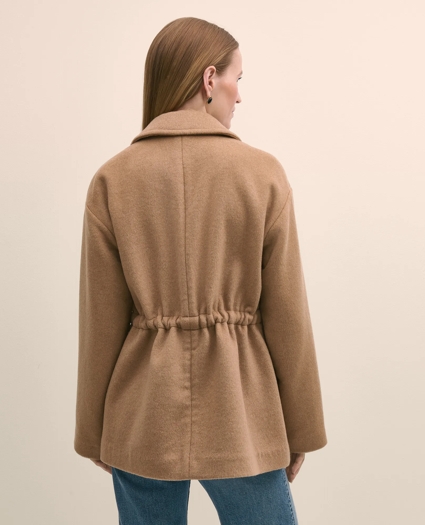 Wool Blend Double-Faced Drawcord Waist Coat, image 4