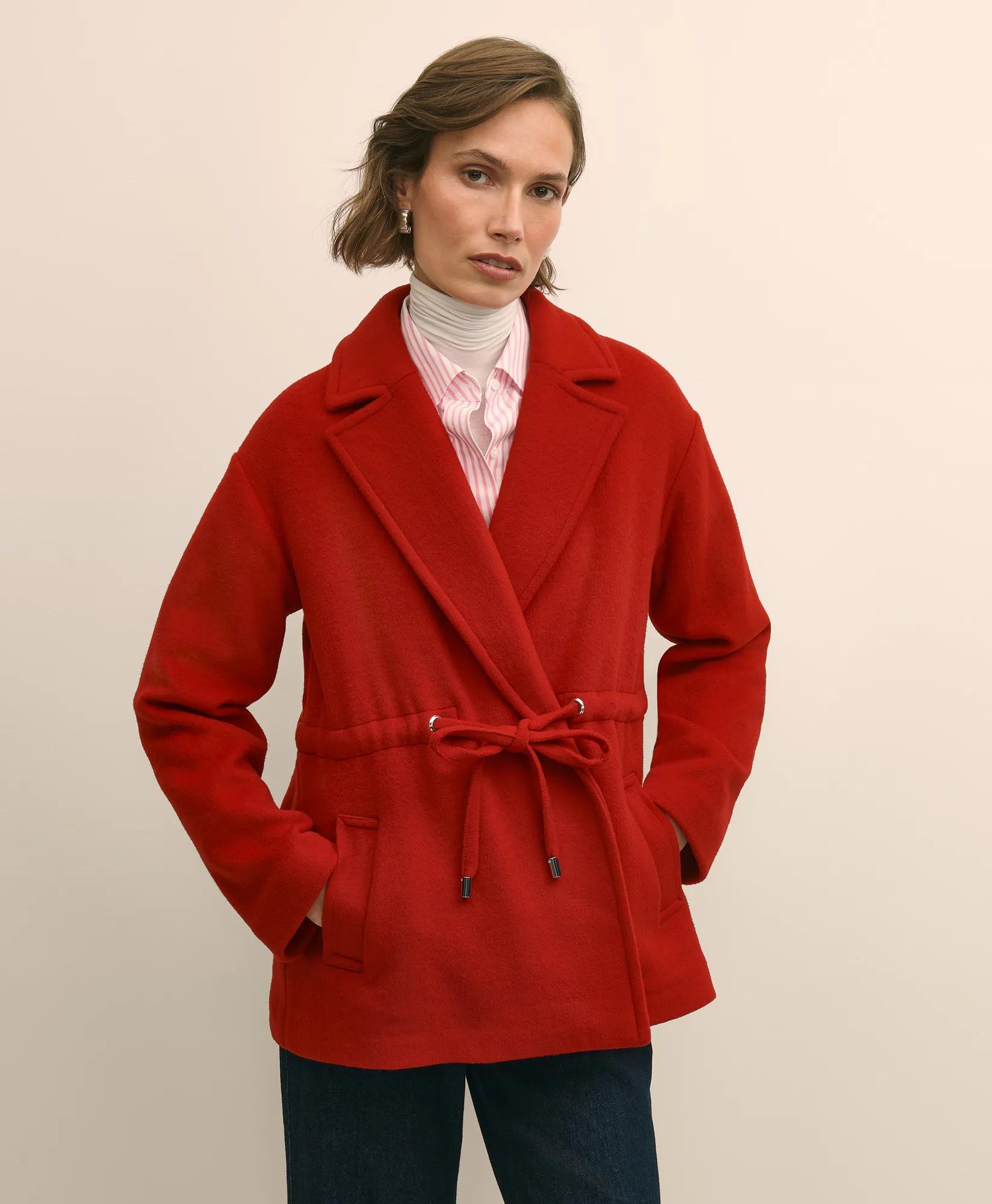 Wool Double-Faced Drawstring Waist Coat primary