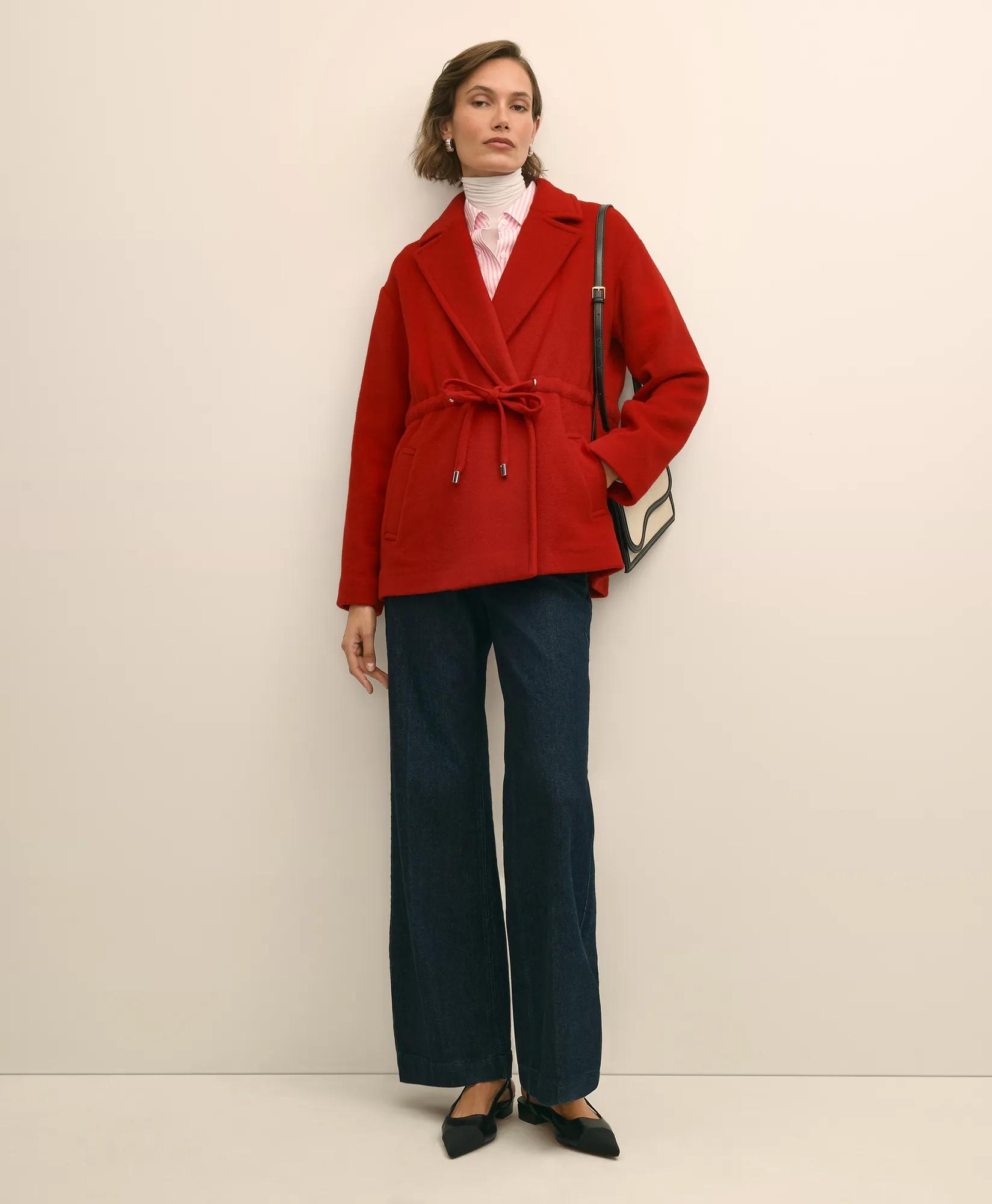 Wool Double-Faced Drawstring Waist Coat secondary