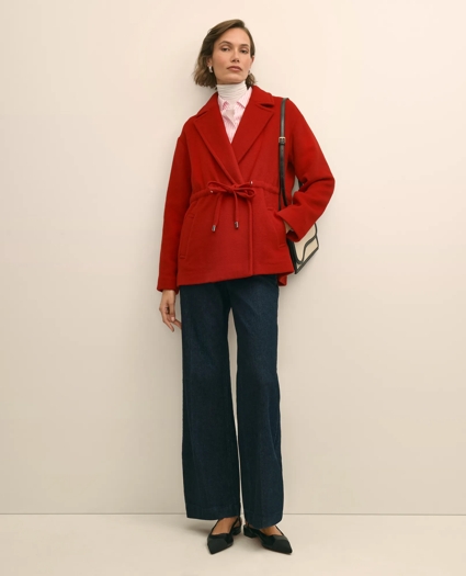 Wool Double-Faced Drawstring Waist Coat, image 2