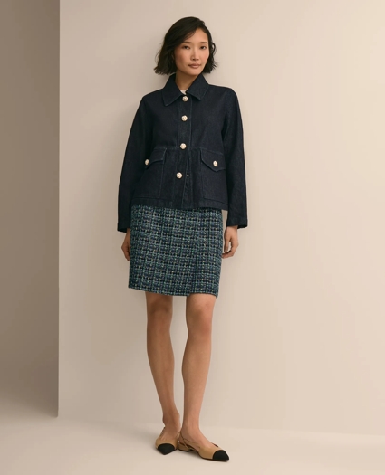 Cotton Blend Boxy-Fit Denim Jacket, image 2