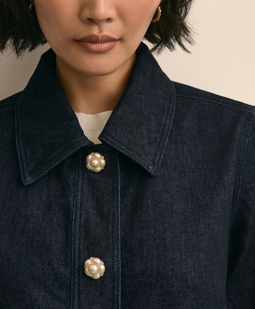 Cotton Blend Boxy-Fit Denim Jacket, image 3