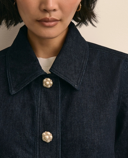 Cotton Blend Boxy-Fit Denim Jacket, image 3