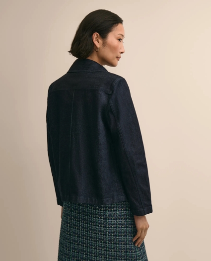 Cotton Blend Boxy-Fit Denim Jacket, image 4