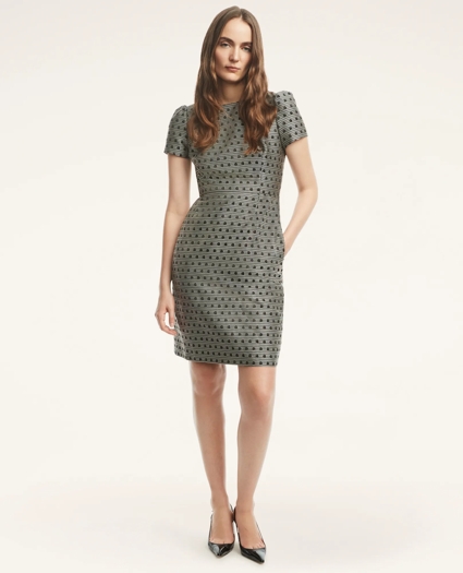 Jacquard Dot Sheath Dress, image 1