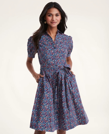 Stretch Cotton Printed Shirt Dress, image 1