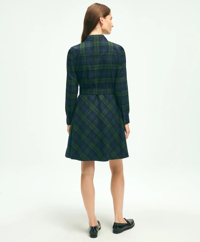 Brushed Cotton Flannel A-Line Shirt Dress, image 2
