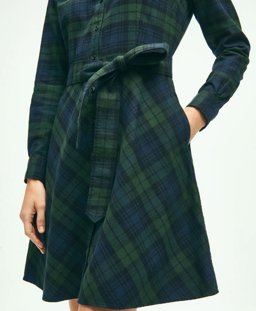 Brushed Cotton Flannel A-Line Shirt Dress, image 4