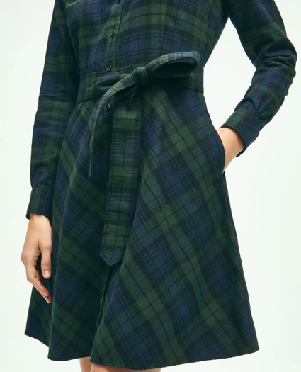 Brushed Cotton Flannel A-Line Shirt Dress, image 4