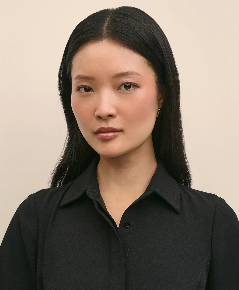 Crepe Pleated Shirt Dress, image 3