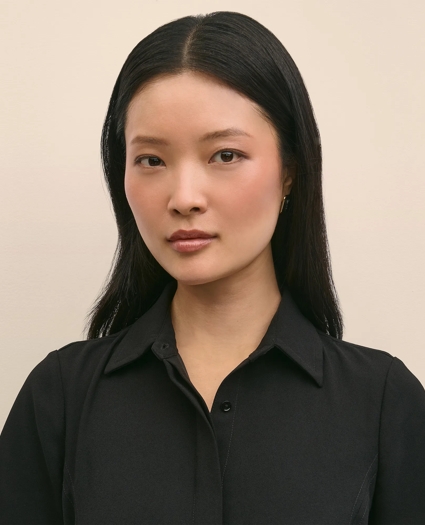 Crepe Pleated Shirt Dress, image 3