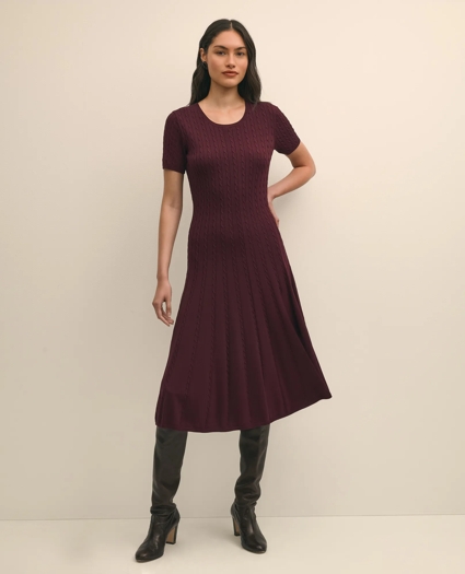 Cable-Knit Fit-and-Flare Sweater Dress, image 2