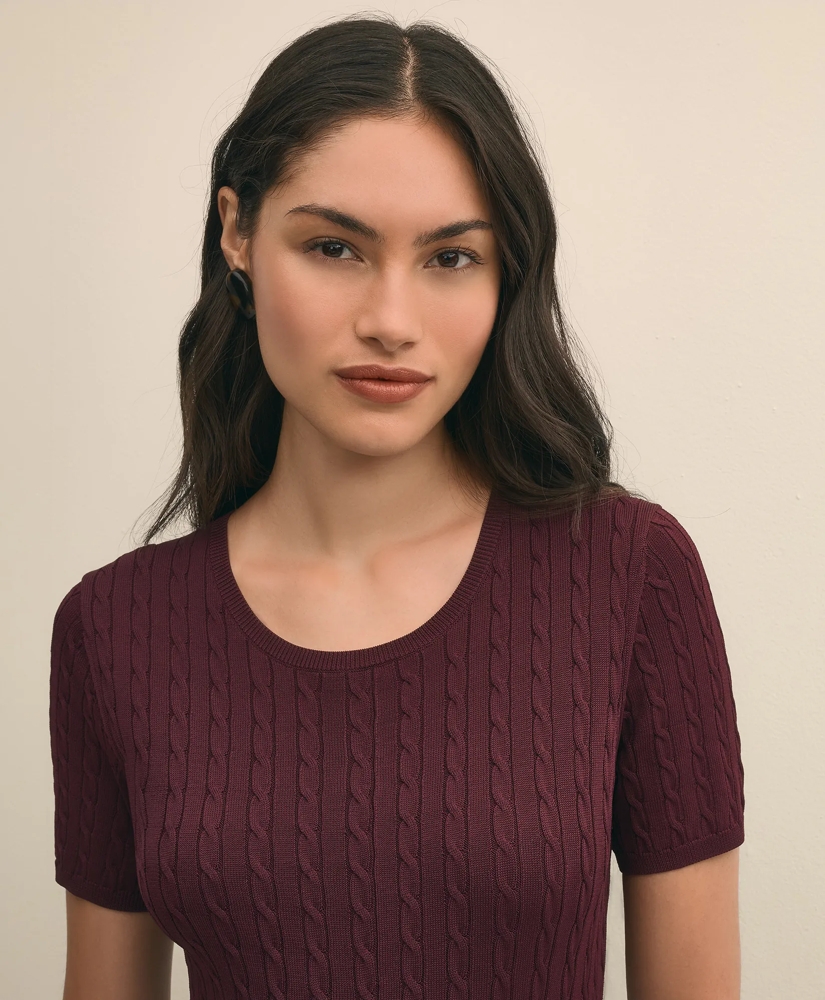 Cable-Knit Fit-and-Flare Sweater Dress, image 3
