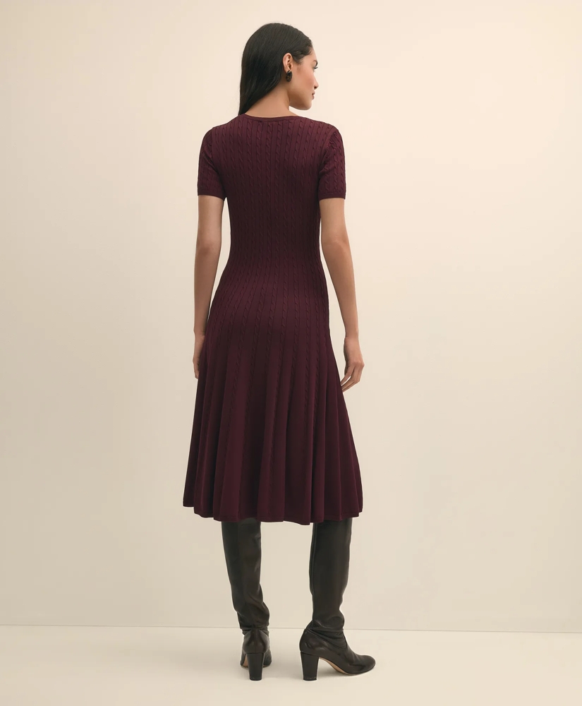 Cable-Knit Fit-and-Flare Sweater Dress, image 4
