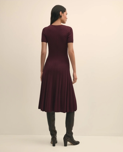 Cable-Knit Fit-and-Flare Sweater Dress, image 4