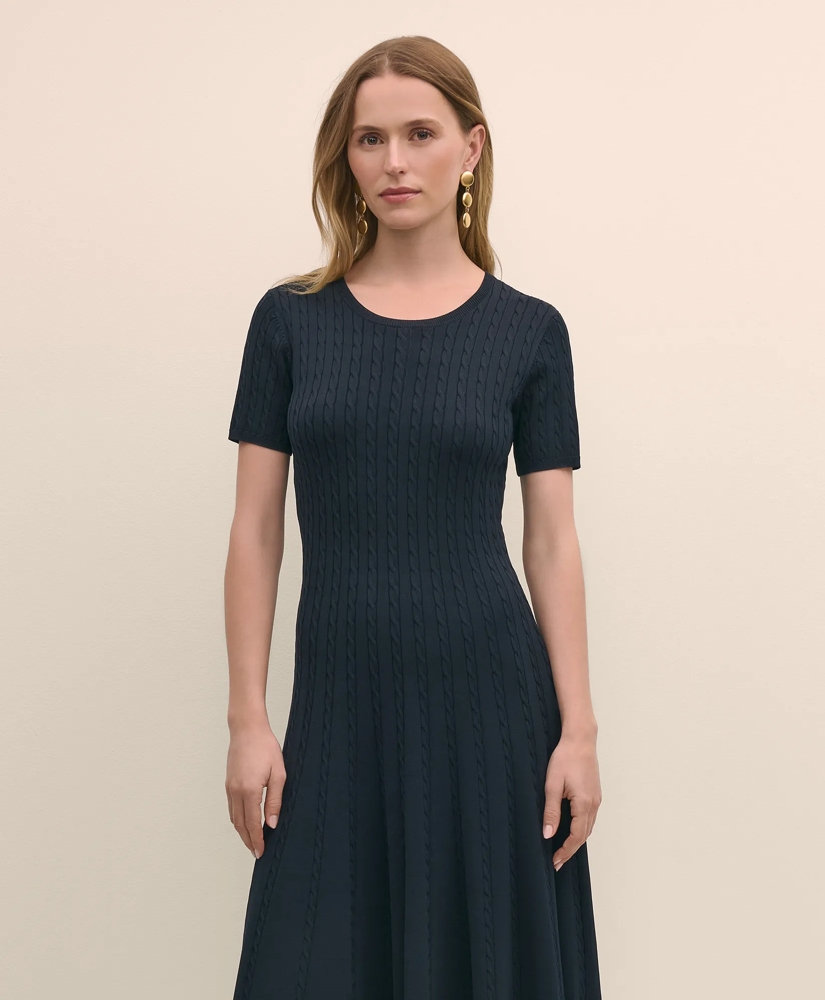Cable-Knit Fit-and-Flare Sweater Dress, image 2
