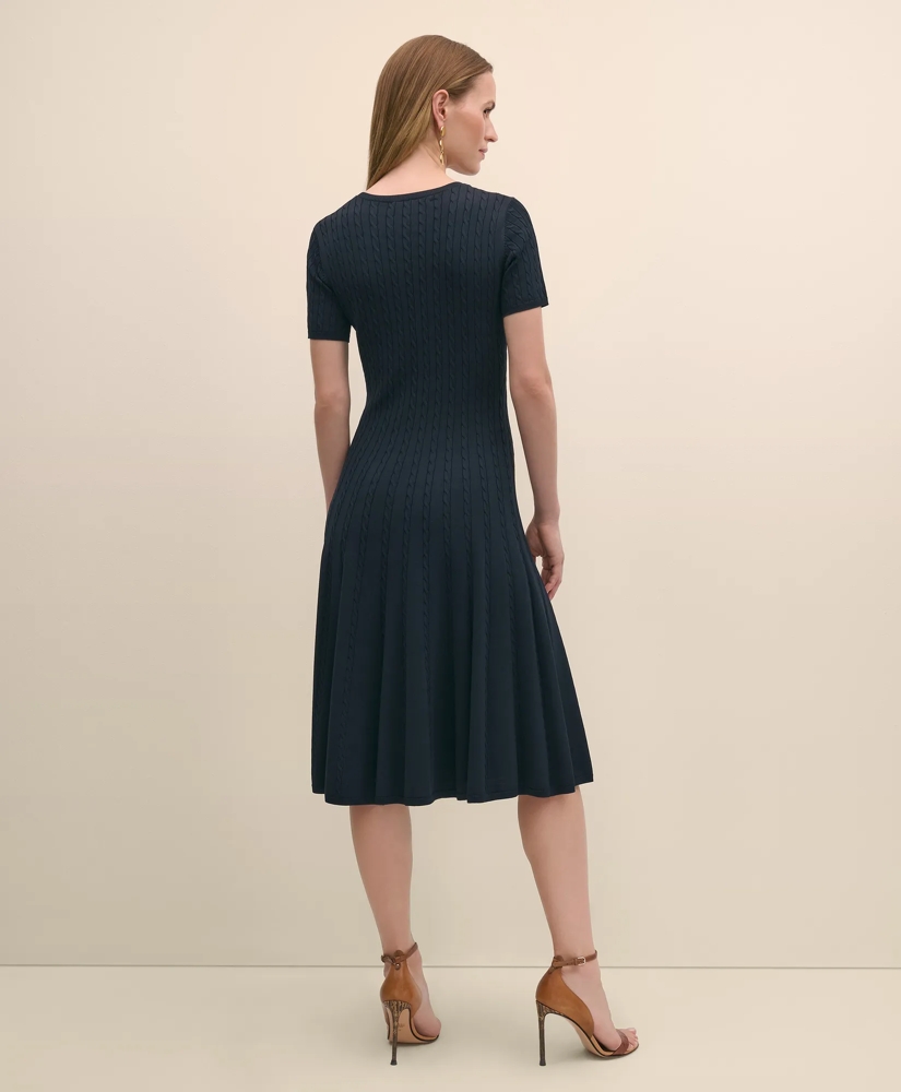 Cable-Knit Fit-and-Flare Sweater Dress, image 3