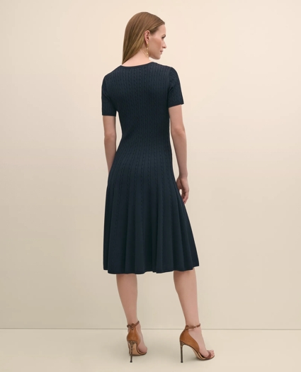 Cable-Knit Fit-and-Flare Sweater Dress, image 3