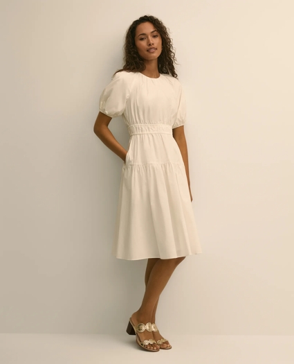 Cotton Voile Smocked-Waist Dress, image 1