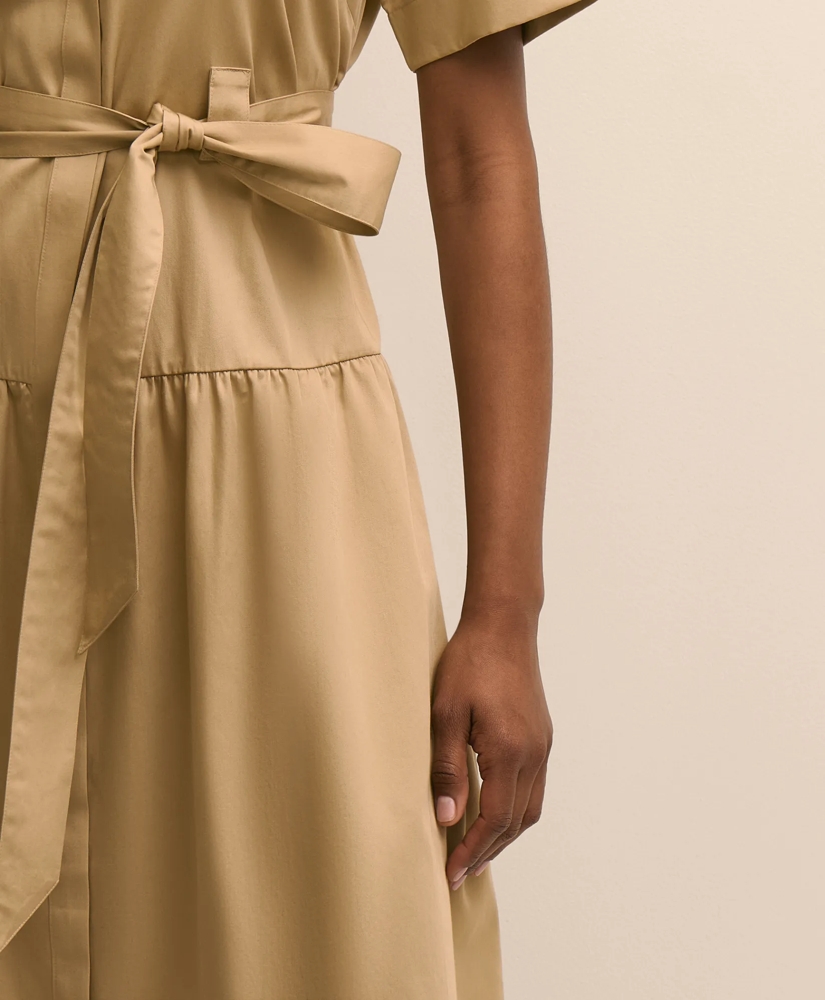 Cotton Sateen Belted Shirtdress, image 3