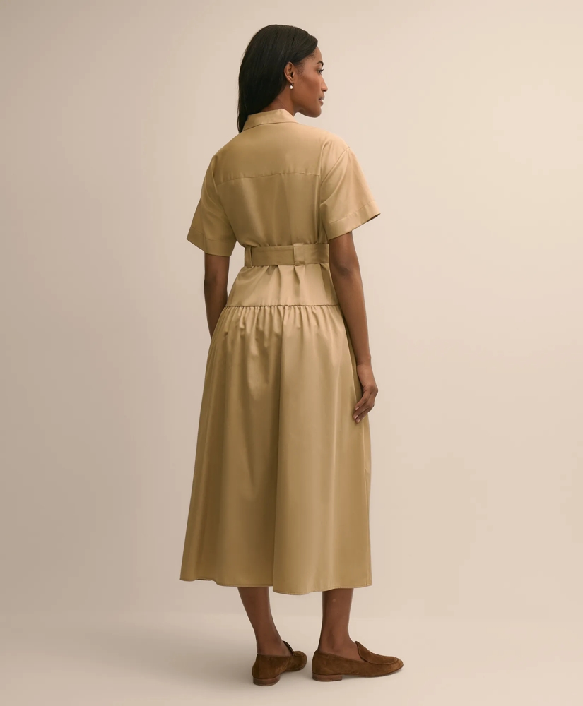 Cotton Sateen Belted Shirtdress, image 4