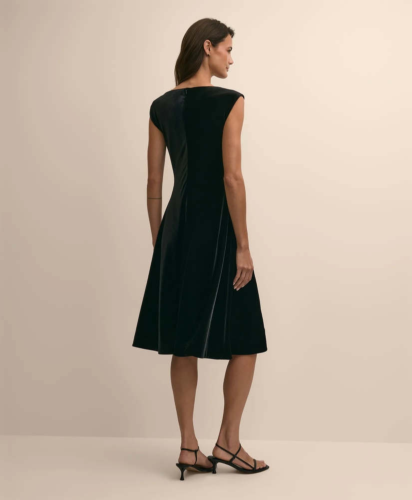 Velour Cowl-Neck Dress, image 4