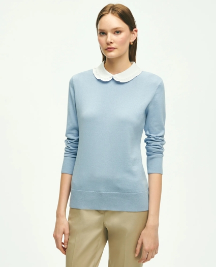 Cotton Removable Collar Sweater, image 1