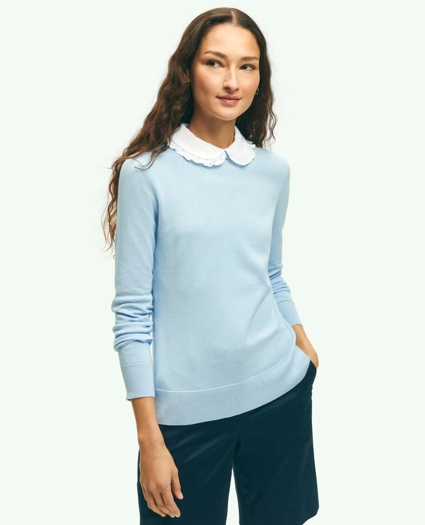Cotton Sweater With Removable Ruffle Collar, image 1