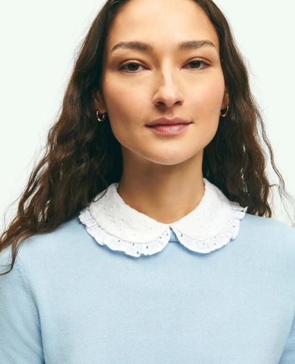 Cotton Sweater With Removable Ruffle Collar, image 2