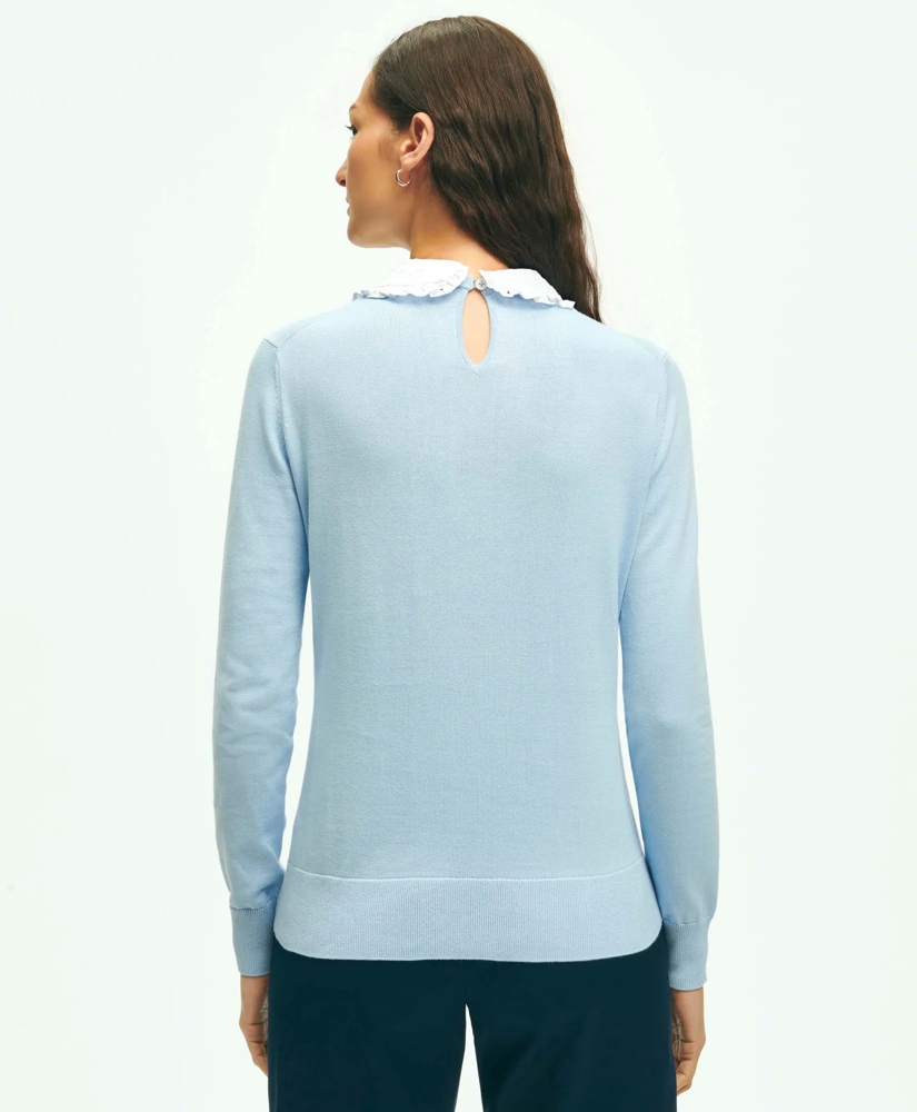 Cotton Sweater With Removable Ruffle Collar, image 3