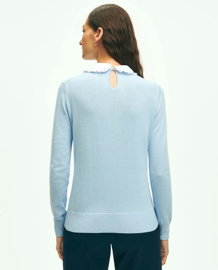 Cotton Sweater With Removable Ruffle Collar, image 3