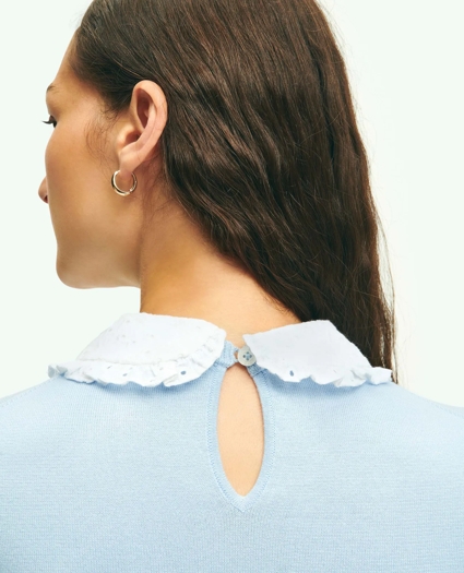 Cotton Sweater With Removable Ruffle Collar, image 4