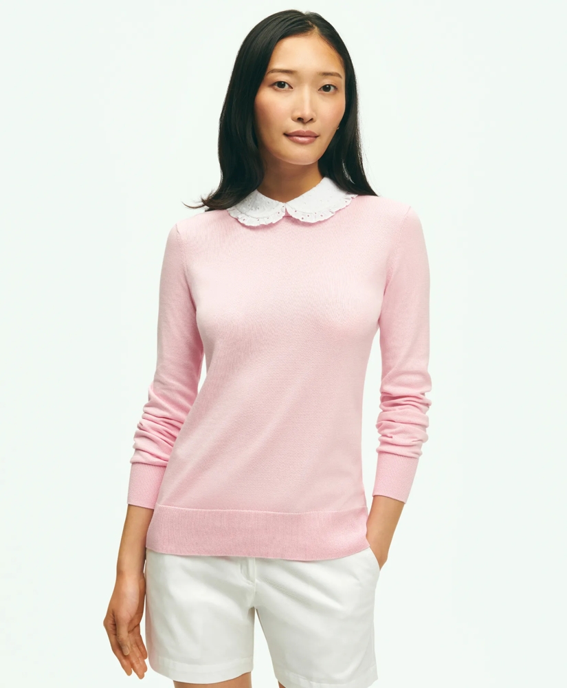 Cotton Sweater With Removable Ruffle Collar, image 1