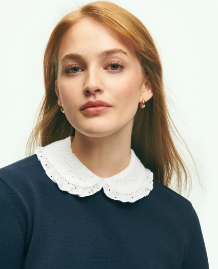 Cotton Sweater With Removable Ruffle Collar, image 2