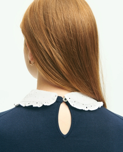 Cotton Sweater With Removable Ruffle Collar, image 4