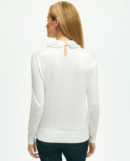 Cotton Sweater With Removable Ruffle Collar, image 3
