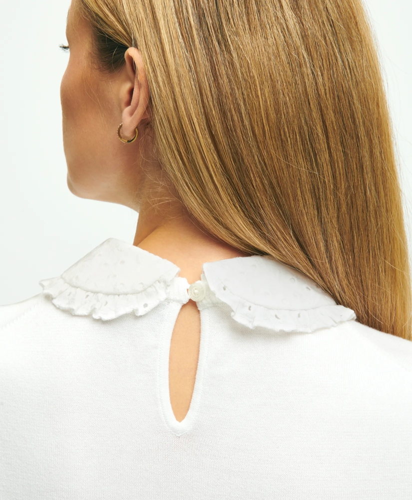 Cotton Sweater With Removable Ruffle Collar, image 4