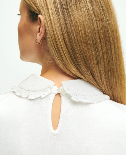Cotton Sweater With Removable Ruffle Collar, image 4