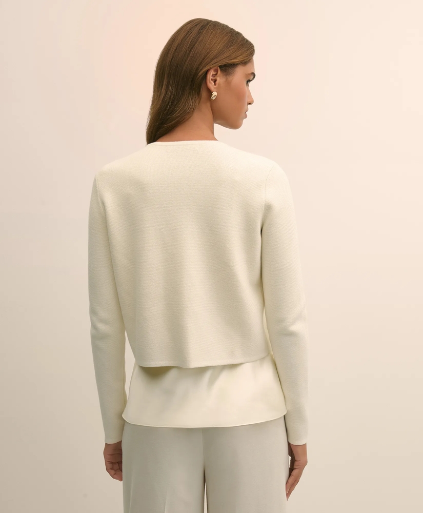 Merino-Wool-Cotton Blend Floral Embellished Cardigan, image 4