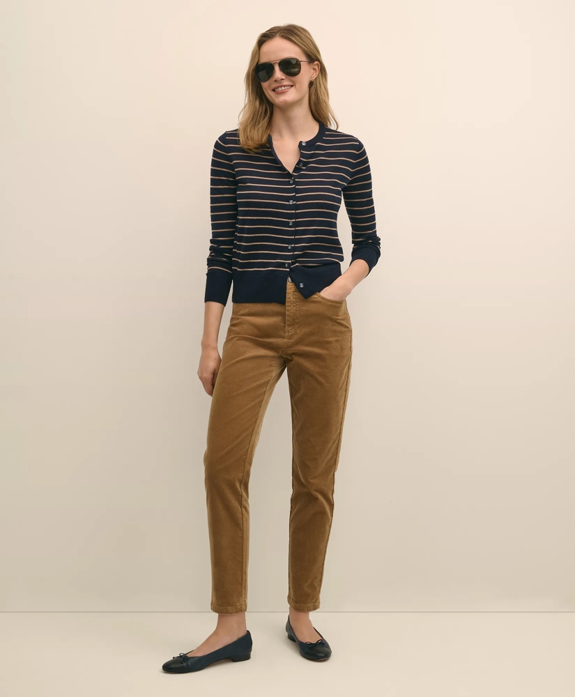 Merino Wool Striped Cardigan, image 2