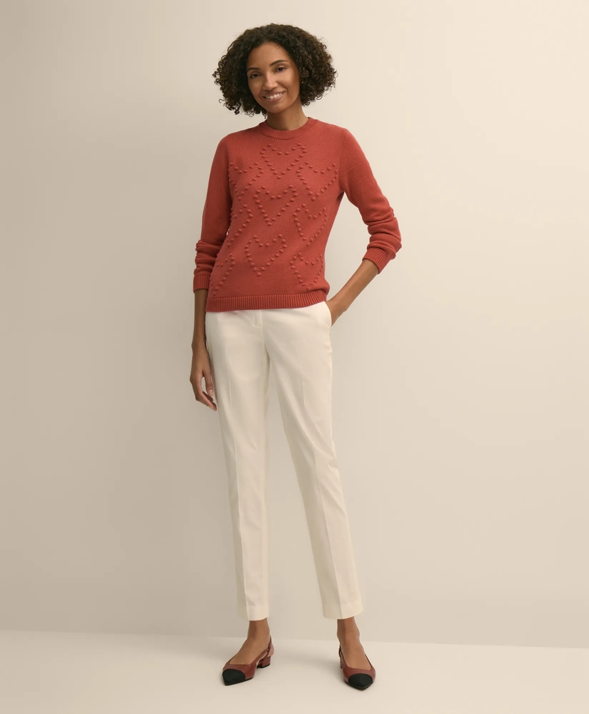 Cotton Textured-Heart Sweater, image 2