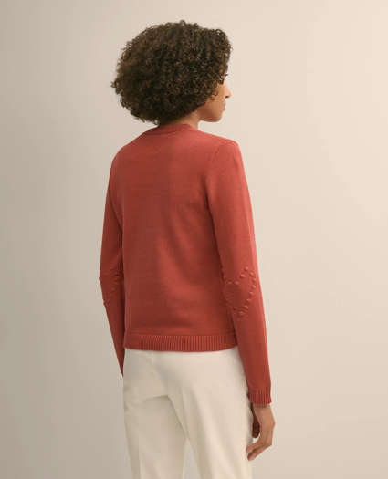Cotton Textured-Heart Sweater, image 4