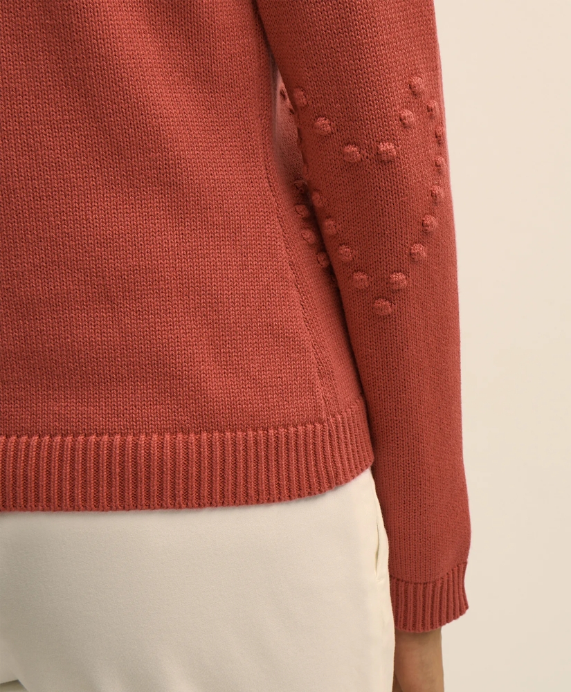Cotton Textured-Heart Sweater, image 5