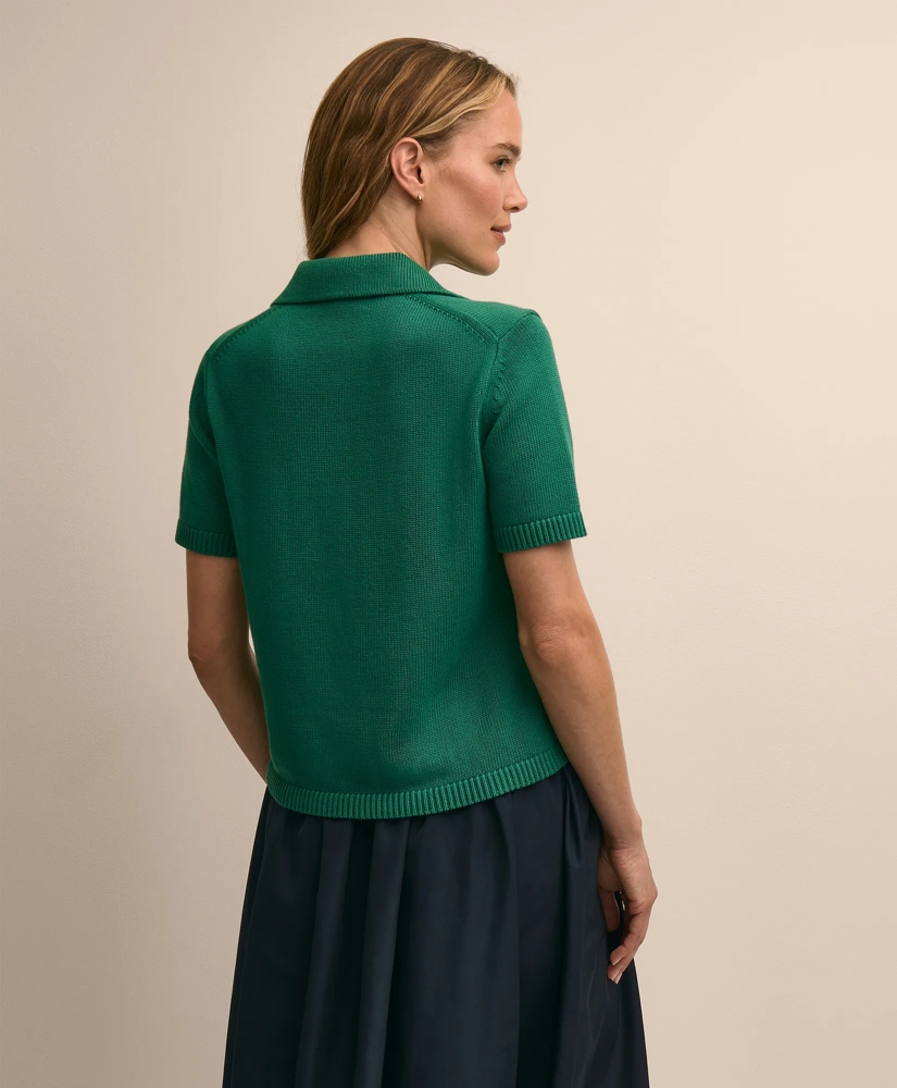 Cotton Short-Sleeve Polo Sweater, image 4