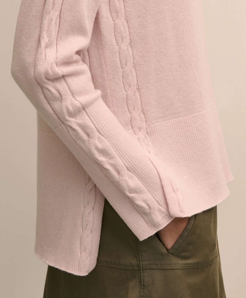 Wool Cashmere Cable Johnny Collar Sweater, image 5